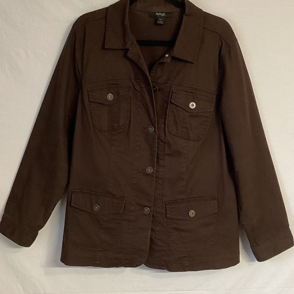 Style & Co. Women's Brown Jeans Jacket Size 14W - Picture 3 of 7